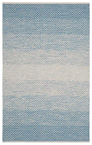 Ombre 6' x 9' Area Rug, Blue/Ivory, large