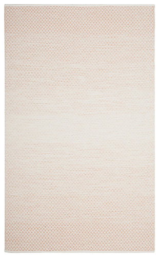 Flat Weave 5' x 8' Area Rug, Beige/White, large