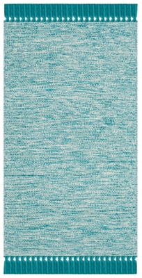 Flat Weave 2'3" x 7' Runner Rug, Blue, large