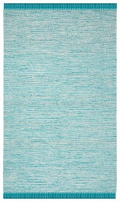 Flat Weave 5' x 8' Area Rug, Blue, large