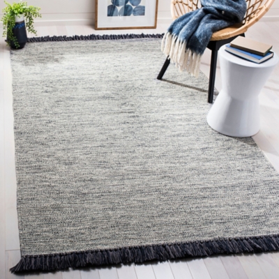 Flat Weave 5' x 8' Area Rug, Gray, large