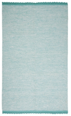 Hand Crafted 5' x 8' Area Rug, Blue, large
