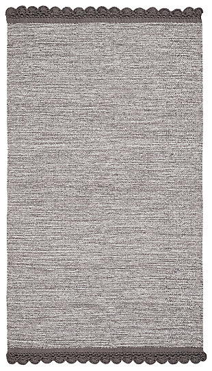 Hand Crafted 3' x 5' Area Rug, Gray, rollover