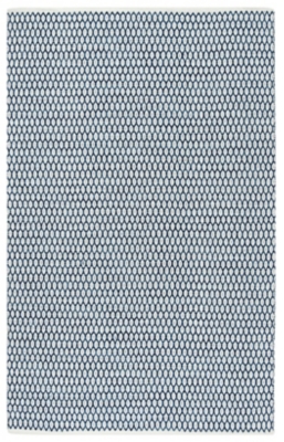 Hand Crafted 5' x 8' Area Rug, Blue/White, large