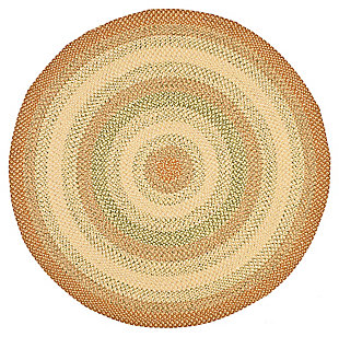Reversible 4' x 4' Round Rug, Rust, large