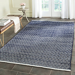 Hand Crafted 6' x 9' Area Rug, Navy, rollover