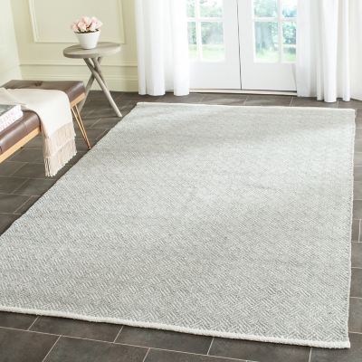 Hand Crafted 5' x 8' Area Rug, Gray, large