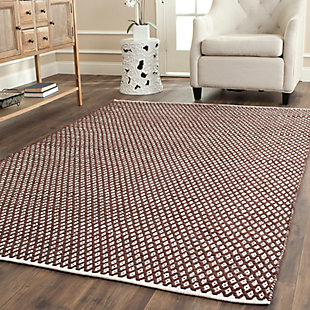 The handwoven beauty of flatweave rugs is a homespun staple in homes from coastal to contemporary. A low-profile design ensures an easy fit under furniture while soft cotton construction keeps it comfy underfoot.Made of cotton | Handmade | Low profile | No bac; rug pad recommended | Spot clean | Imported