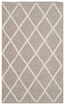 Hand Crafted 3' x 5' Area Rug, Gray, large
