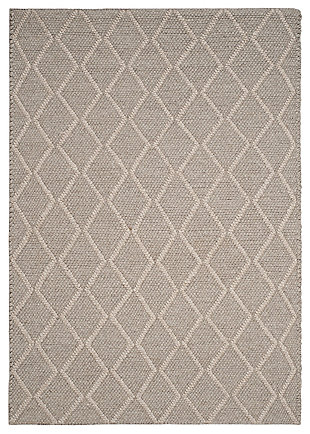 Hand Crafted 5' x 8' Area Rug, Gray, large