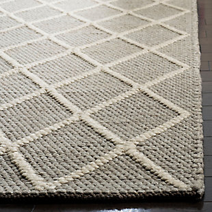With its timeless trellis pattern design, this easy-elegant area rug is right on trend. Whether your style is contemporary or classic, its simply chic aesthetic goes with the flow.Made of bamboo silk and wool | Handmade | Low profile | Cotton backing; rug pad recommended | Spot clean | Imported