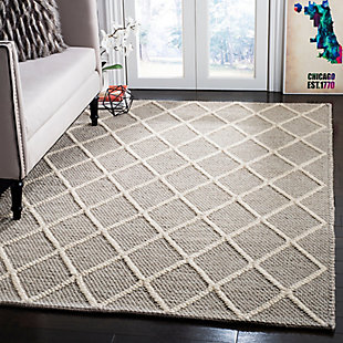 Hand Crafted 6' x 9' Area Rug, Gray, rollover