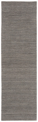 Hand Crafted Area Rug, Black/Ivory, grid