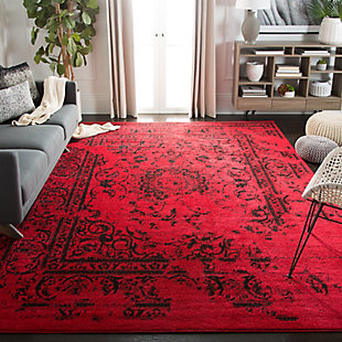 Abstract 8' x 10' Area Rug, Red/Black, rollover