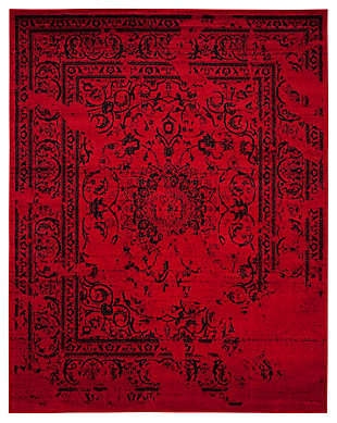 Abstract 8' x 10' Area Rug, Red/Black, large