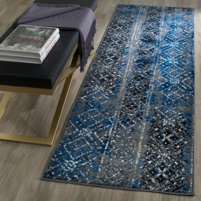 Abstract 2'6" x 8' Runner Rug, Multi, large