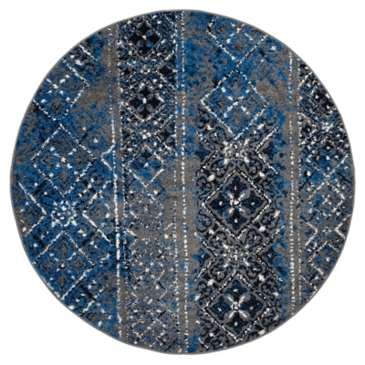 Abstract 4' x 4' Round Rug, Multi, large