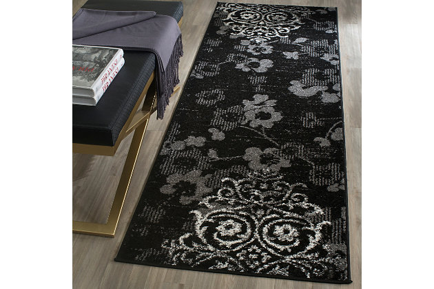 Express your worldly point of view with this exotic rug. Intricate patterns and captivating colors capture the look of far away places and add an element of allure to your design.Made of  polypropylene | Machine woven | Medium pile | No backing; rug pad recommended | Spot clean | Imported
