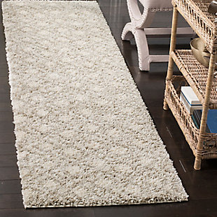 Hand Crafted 2'3" x 8' Runner Rug, Ivory/Beige, rollover