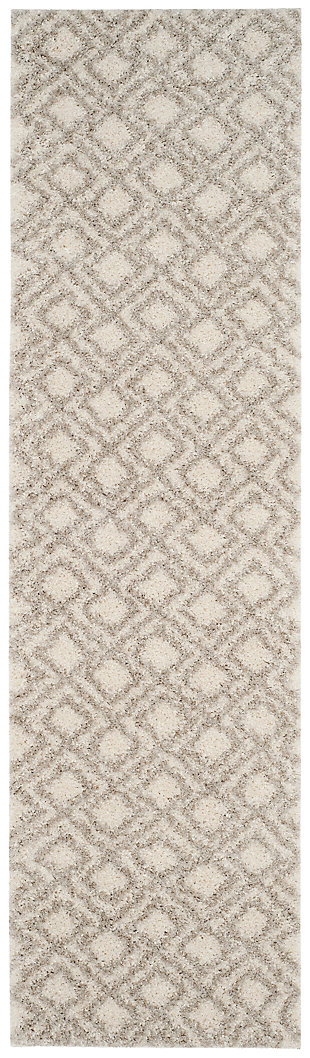 Hand Crafted 2'3" x 8' Runner Rug, Ivory/Beige, large