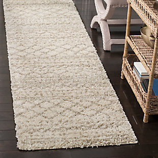 Hand Crafted 2'3" x 8' Runner Rug, Ivory/Beige, rollover