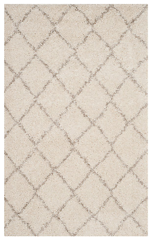 Hand Crafted 3' x 5' Area Rug, Ivory/Beige, large