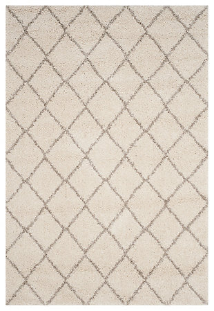Hand Crafted 5'1" x 7'6" Area Rug, Ivory/Beige, large