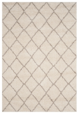 Hand Crafted 8' x 10' Area Rug, Ivory/Beige, large