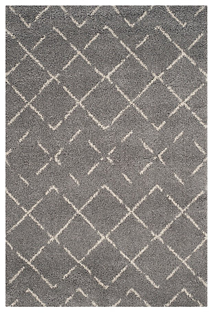 Hand Crafted 8' x 10' Area Rug, Gray/Ivory, rollover