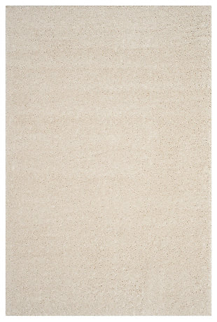 Hand Crafted 6'7" x 9'2" Area Rug, Cream, rollover