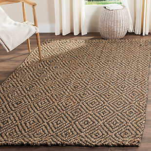 For sophisticated beach house style, this jute rug is the perfect choice. Natural fiber rugs are soft underfoot, textural and woven from sustainably harvested jute for an elegant cottage look with feel-good appeal.Made of jute | Handwoven | Low pile | No backing; rug pad recommended | Spot clean | Imported