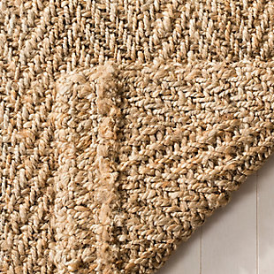 For sophisticated beach house style, this jute rug is the perfect choice. Natural fiber rugs are soft underfoot, textural and woven from sustainably harvested jute for an elegant cottage look with feel-good appeal.Made of jute | Handwoven | Low pile | No backing; rug pad recommended | Spot clean | Imported