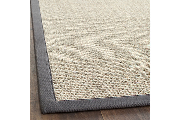 For sophisticated beach house style, this sisal rug is the perfect choice. Natural fiber rugs are soft underfoot, textural and woven from sustainably harvested sisal for an elegant cottage look with feel-good appeal.Made of sisal | Machine made | Low pile | Latex bac; rug pad recommended | Spot clean | Imported