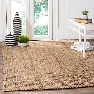 For sophisticated beach house style, this jute rug is the perfect choice. Natural fiber rugs are soft underfoot, textural and woven from sustainably harvested jute for an elegant cottage look with feel-good appeal.Made of jute | Machine made | Low pile | Latex backing; rug pad recommended | Spot clean | Imported