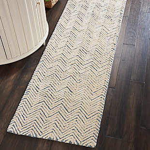 Accessory Deco Mod Lt. Blue/ivory 2'3" X 7'6" Runner, Pale Gray, rollover