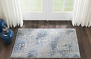 Accessory Somerset Silver/blue 5'3" X 7'5" Area Rug, Blue/Silver, rollover