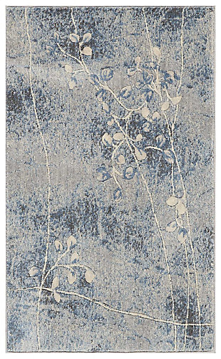 Accessory Somerset Silver/blue 5'3" X 7'5" Area Rug, Blue/Silver, large