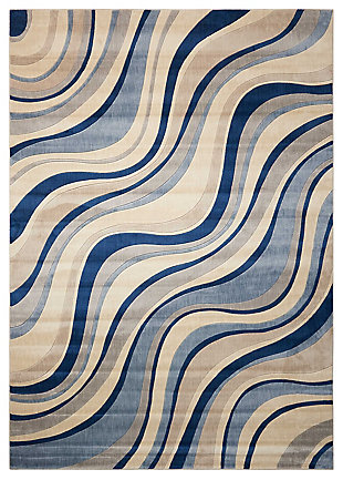 Accessory Somerset Ivory/blue 5'3" X 7'5" Area Rug, Ivory/Navy, rollover