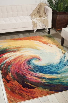 Accessory Celestial Wave 5'3" X 7'3" Area Rug, Sunburst, rollover