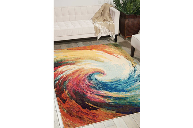 Modern marvel. Live life on the cutting edge with this decidedly modern area rug. Hand-carved detailing, rich color saturation and a bold and brilliant design make it a fearless statement piece.Made of polypropylene | Machine woven | Latex bac; rug pad recommended | Imported | Spot clean