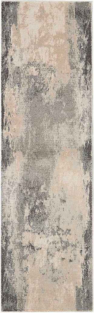 Dress up any floor with the natural hue and designer look of this rug. It welcomes visitors with warmth and comfort underfoot. Neutral color palette exudes a marvelously modern vibe which works wonders in any setting.Made of polyester | Machine woven | Cut pile, low shedding | Latex backing | Imported | Spot clean