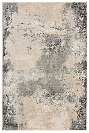 Accessory Maxell Ivory/Gray 3'10" X 5'10" Area Rug, Charcoal/Ivory, large