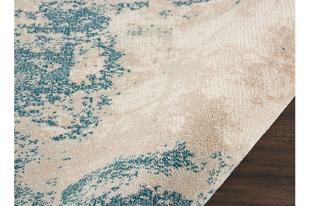 Dress up any floor with the natural hue and designer look of this rug. It welcomes visitors with warmth and comfort underfoot. Neutral color palette exudes a marvelously modern vibe which works wonders in any setting.Made of polyester | Machine woven | Cut pile, low shedding | Latex backing | Imported | Spot clean