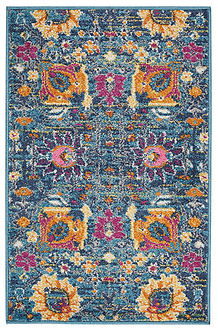 Accessory Passion Denim 1'10" X 2'10" Accent Rug, Teal, large
