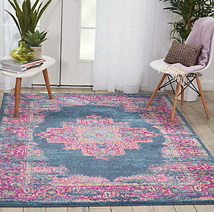 An updated interpretation of the classic medallion design, this rug delights with its fresh feel and timeless appeal. Pleasing palette grounds your space in perfect harmony.Made of polpropylene | Machine woven | Cut pile, low shedding | Jute backing | Imported | Spot clean