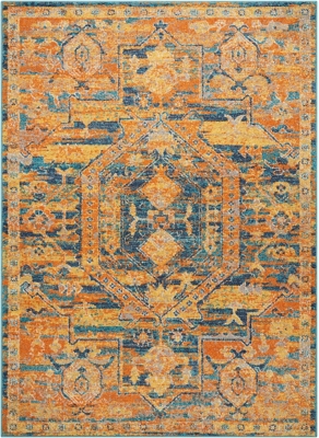 Accessory Passion Teal/Sun 5'3" X 7'3" Area Rug, Sun/Teal, rollover