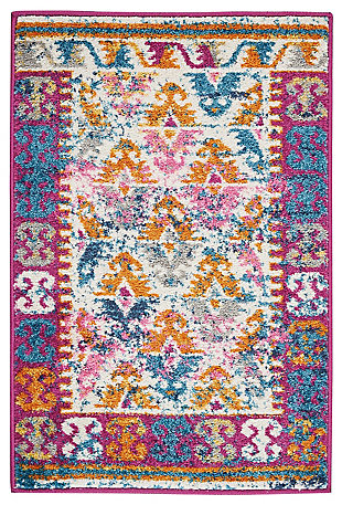 Accessory Passion Ivory 1'10" X 2'10" Accent Rug, Ivory/Fuchsia, large