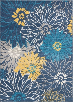 Accessory Passion Blue 5'3" X 7'3" Area Rug, Ink, large