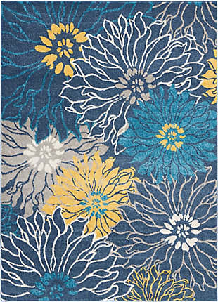 Accessory Passion Blue 5'3" X 7'3" Area Rug, Ink, rollover