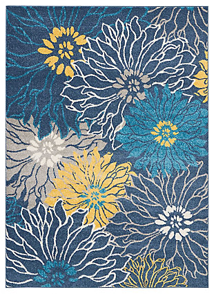Accessory Passion Blue 5'3" X 7'3" Area Rug, Ink, large